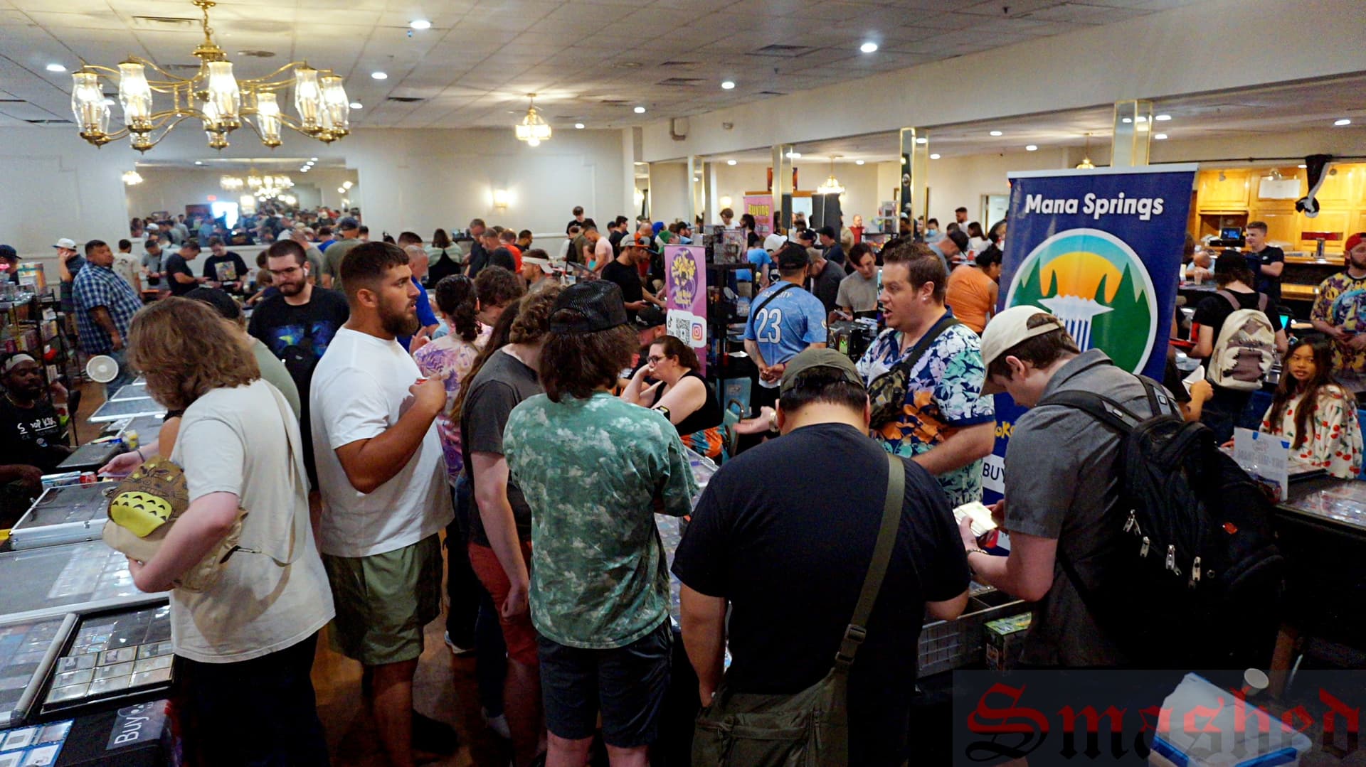 Card show floor with vendors